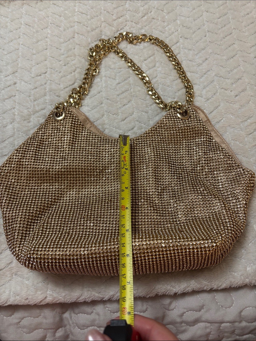 Zara Gold Mesh Shoulder Bag with Chain Strap - Picture 6 of 6
